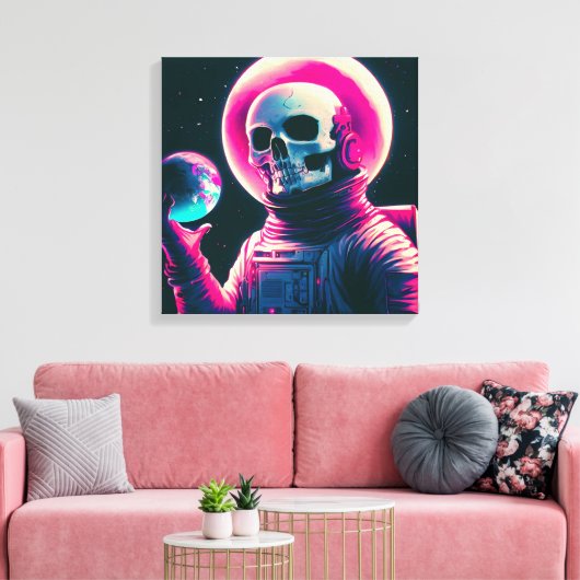 Kosmische Sentinel: De omhelzing van de aarde Canvas Afdruk (Insitu (Woonkamer))