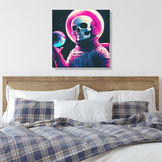 Kosmische Sentinel: De omhelzing van de aarde Canvas Afdruk (Insitu (Slaapkamer))