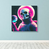 Kosmische Sentinel: De omhelzing van de aarde Canvas Afdruk (Insitu (Houten vloer))