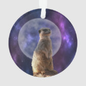 Kosmische Sentinel: Meerkat onder de volle maan Ornament (achterkant)