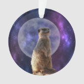 Kosmische Sentinel: Meerkat onder de volle maan Ornament (voorkant)