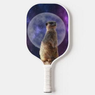 Kosmische Sentinel: Meerkat onder de volle maan Pickleball Paddle