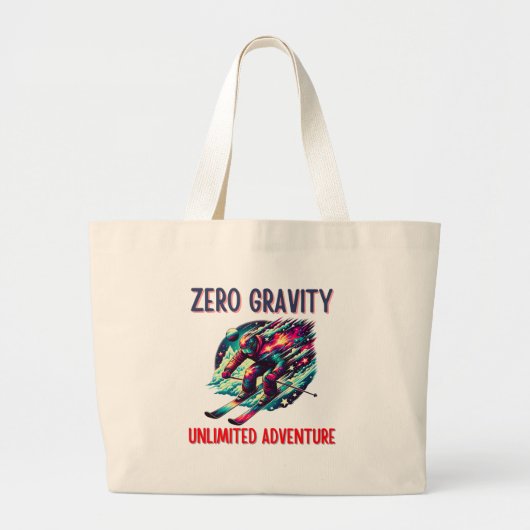 Kosmische skiër in galactisch avontuur grote tote bag (Voorkant)