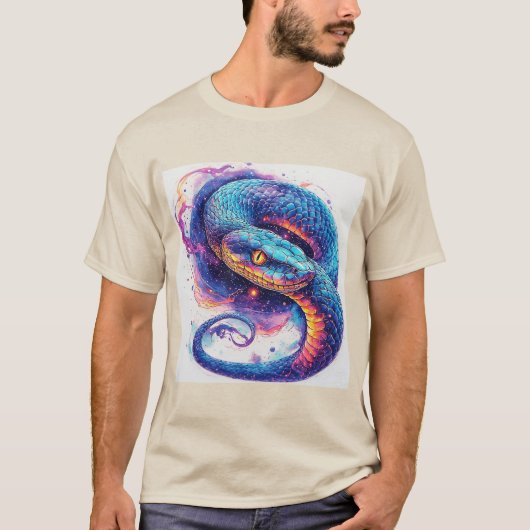 Kosmische Slang met Gloeiende Schubben T-shirt (Voorkant)