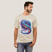 Kosmische Slang met Gloeiende Schubben T-shirt (Voorkant volledig)