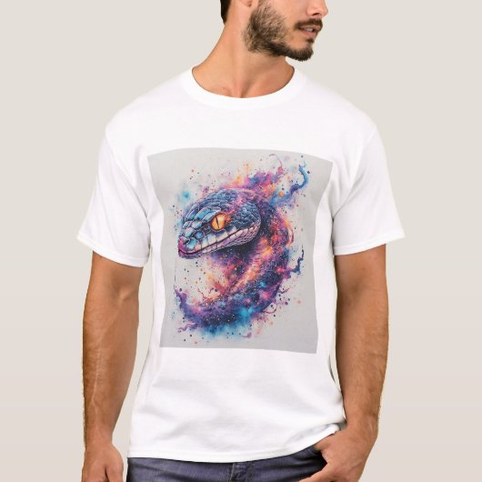 Kosmische Slang met Gloeiende Schubben T-shirt (Voorkant)