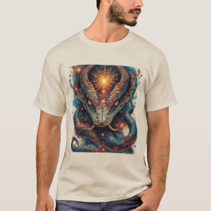 Kosmische Slang met Gloeiende Schubben T-shirt