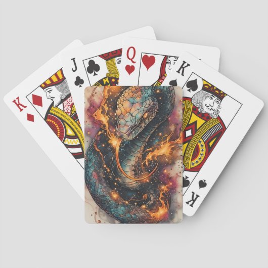 Kosmische Slang Met Uitgestrekt Heelal Pokerkaarten (Achterkant)