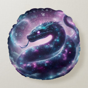 Kosmische Slang Zodiac Galaxy Astrologie Rond Kussen
