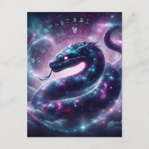 Kosmische Slang Zodiac Stelsel Astrologie Feestdagenkaart