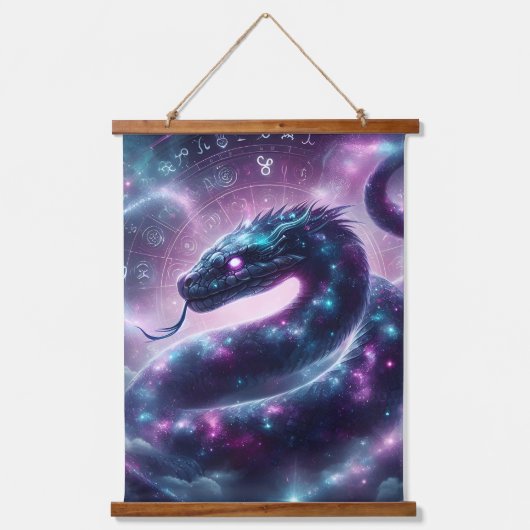 Kosmische Slang Zodiac Sterrenstelsel Astrologie Hangend Wandkleed (Voorkant)