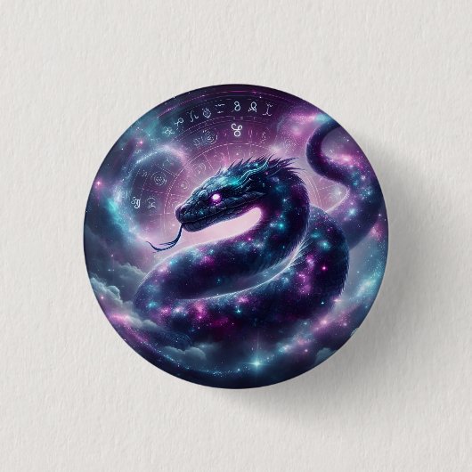 Kosmische Slang Zodiac Sterrenstelsel Astrologie Ronde Button 3,2 Cm (Voorkant)