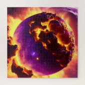 Kosmische sluiting van Oranje Paarse exploderende  Legpuzzel (Verticaal)