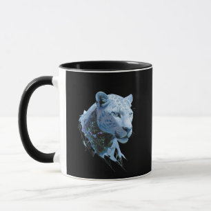 Kosmische Sneeuwluipaard Abstracte Kunst Mok