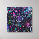 Kosmische Sneeuwstorm: Abstract Maximalisme Kunst Canvas Afdruk (Voorkant)