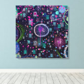 Kosmische Sneeuwstorm: Abstract Maximalisme Kunst Canvas Afdruk (Insitu (Houten vloer))