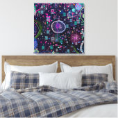 Kosmische Sneeuwstorm: Abstract Maximalisme Kunst Canvas Afdruk (Insitu (Slaapkamer))