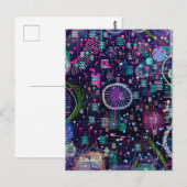 Kosmische Sneeuwstorm: Abstracte Maximalistische K Briefkaart (Voorkant / Achterkant)