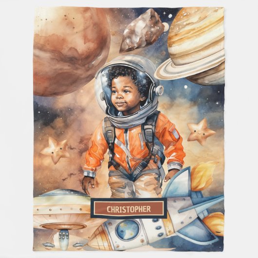 Kosmische Snuggle Deken Black Skin Boys 'Space Gif (Voorkant)