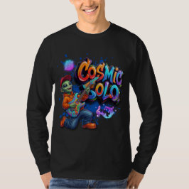 Kosmische Solo Alien Gitarist Ruimtemuziek Kunst T-shirt