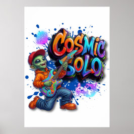 Kosmische Solo Buitenaardse Gitarist Ruimtemuziek  Poster