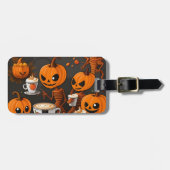 Kosmische Spooky Alien Pumpkin Party Bagagelabel (Voorkant horizontaal)