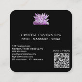 *~* Kosmische sprankelende Magenta Crystal QR Vierkante Visitekaartje (Achterkant)