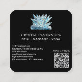 *~* Kosmische sprankelende Magische Blauwe Kristal Vierkante Visitekaartje (Achterkant)