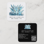 *~* Kosmische sprankelende Magische Blauwe Kristal Vierkante Visitekaartje (Voorkant / Achterkant)