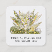 *~* Kosmische sprankelende Magische Gouden Kristal Vierkante Visitekaartje (Voorkant)