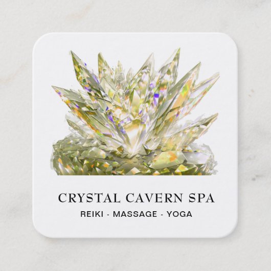 *~* Kosmische sprankelende Magische Gouden Kristal Vierkante Visitekaartje (Voorkant)