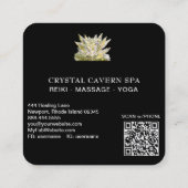 *~* Kosmische sprankelende Magische Gouden Kristal Vierkante Visitekaartje (Achterkant)