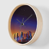 "Kosmische stadsgezicht wandklok - Levendige nacht (Hoek)