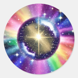 Kosmische Starburst Sphere Ronde Sticker