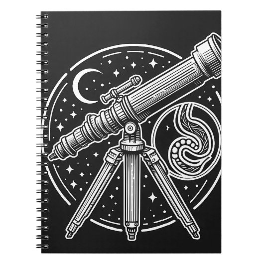 Kosmische Stargazer  Telescoop Art Notitieboek (Voorkant)