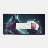 Kosmische Sterrenlicht Vos Geest Fantasie Dier Bureaumat (Keyboard & Muis)