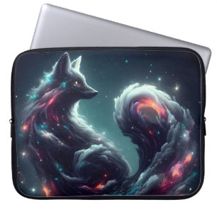 Kosmische Sterrenlicht Vos Geest Fantasie Dier Laptop Sleeve