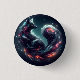 Kosmische Sterrenlicht Vos Geest Fantasie Dier Ronde Button 3,2 Cm
