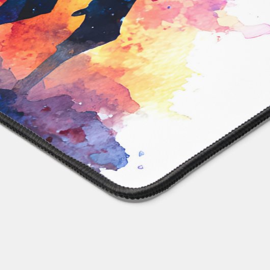 Kosmische Sterrennacht Egyptisch kamelenlandschap Bureaumat (Hoek)