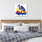 Kosmische Sterrennacht Egyptisch kamelenlandschap Canvas Afdruk (Insitu (Slaapkamer))
