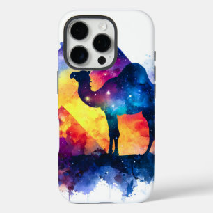Kosmische Sterrennacht Egyptisch kamelenlandschap iPhone 16 Pro Hoesje