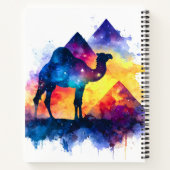 Kosmische Sterrennacht Egyptisch kamelenlandschap Notitieboek (Achterkant)