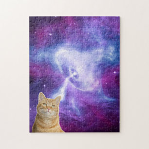 Kosmische sterrenstelsel ruimte kat legpuzzel