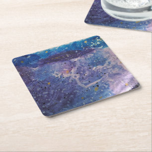 Kosmische sterrenstelsel waterverf abstract artist kartonnen onderzetters