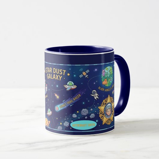 Kosmische sterrenstofkaart voor kinderen avontuur mok (Voorkant rechts)