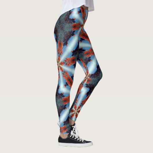 kosmische sterstralen bruin blauw leggings (Rechts)