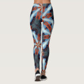 kosmische sterstralen bruin blauw leggings (Achterkant)