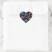 Kosmische Stickers: Ruimtethema-Stickers met Plane Hart Sticker (Tas)