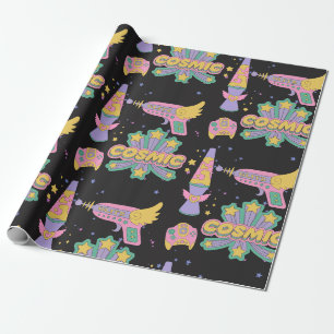 Kosmische stijl 90's cadeaupapier