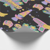 Kosmische stijl 90's cadeaupapier (Hoek)